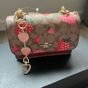 Mini klare crossbody coach bag with strawberry print🍓🍓